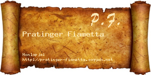 Pratinger Fiametta névjegykártya
